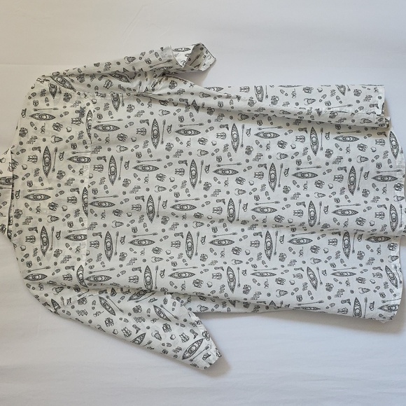 Mountain Khakis White & Gray Relaxed Fit Mens Cotton Shirt. Size Medium - Picture 5 of 12